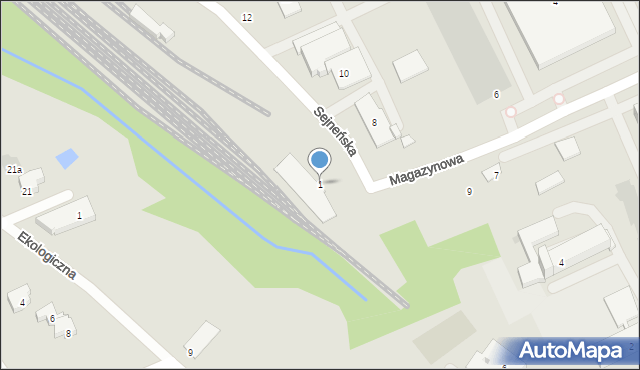 Białystok, Sejneńska, 1, mapa Białegostoku