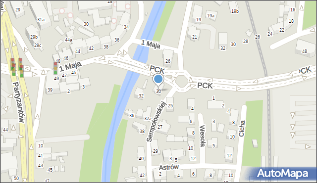 Bielsko-Biała, Sempołowskiej Stefanii, 30, mapa Bielsko-Białej