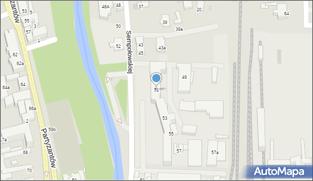 Bielsko-Biała, Sempołowskiej Stefanii, 51, mapa Bielsko-Białej