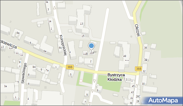 Bystrzyca Kłodzka, Sempołowskiej Stefanii, 11A, mapa Bystrzyca Kłodzka