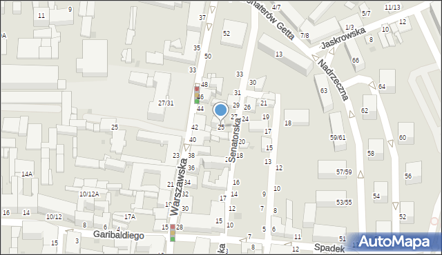 Częstochowa, Senatorska, 25, mapa Częstochowy