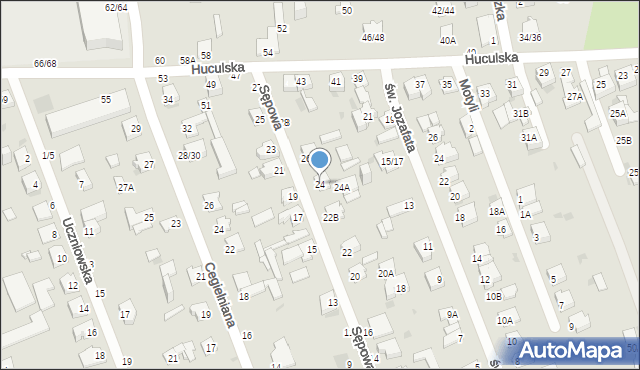 Częstochowa, Sępowa, 24, mapa Częstochowy