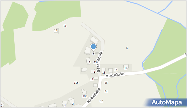 Dąbrowa Szlachecka, Sezamkowa, 5, mapa Dąbrowa Szlachecka