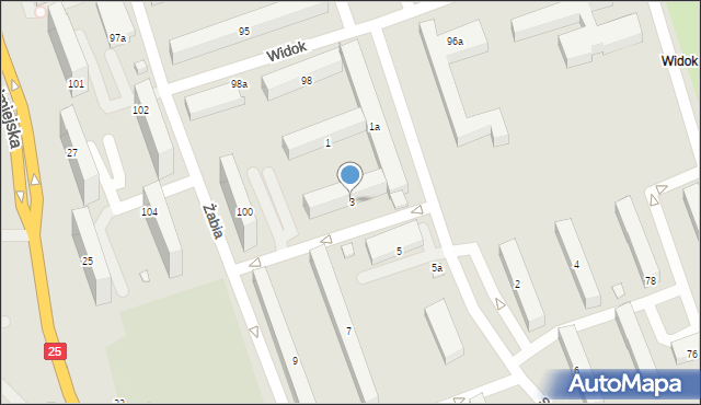 Kalisz, Serbinowska, 3, mapa Kalisza