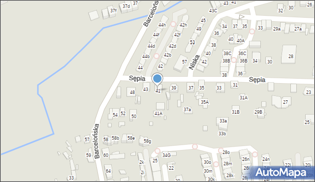 Katowice, Sępia, 41, mapa Katowic