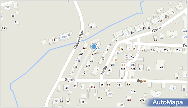 Katowice, Sępia, 42f, mapa Katowic