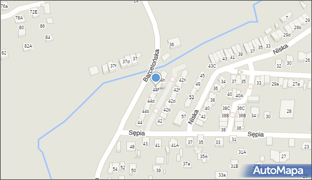 Katowice, Sępia, 44f, mapa Katowic