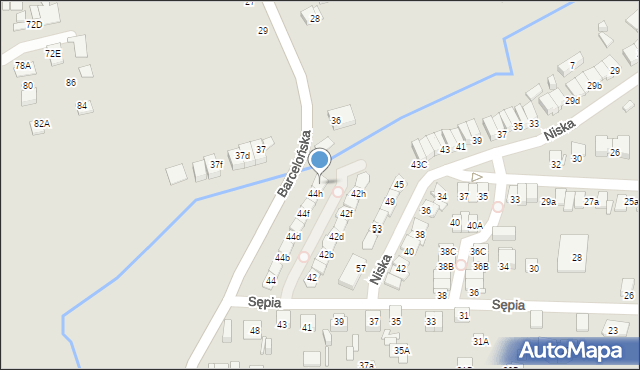 Katowice, Sępia, 44i, mapa Katowic