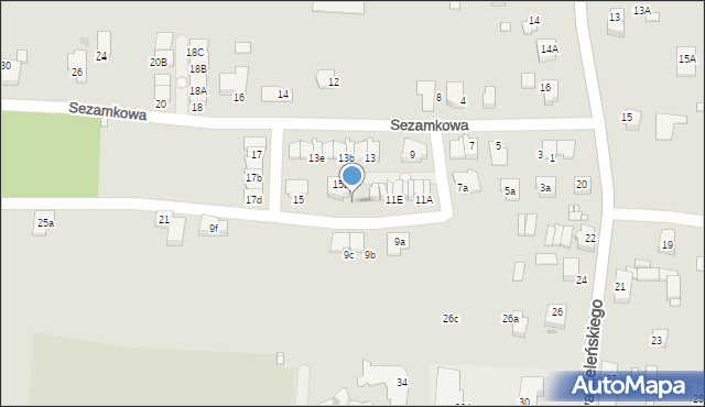 Katowice, Sezamkowa, 11i, mapa Katowic