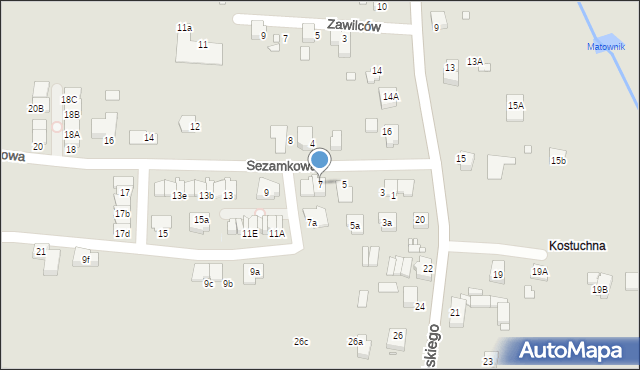 Katowice, Sezamkowa, 7, mapa Katowic