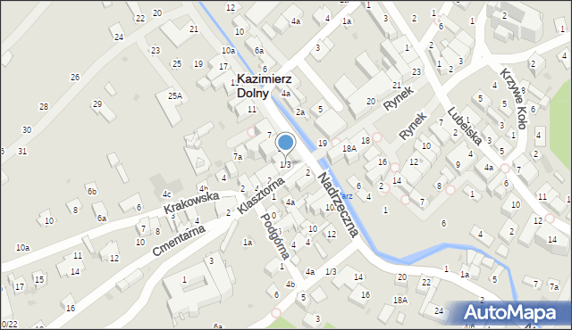 Kazimierz Dolny, Senatorska, 1/3, mapa Kazimierz Dolny