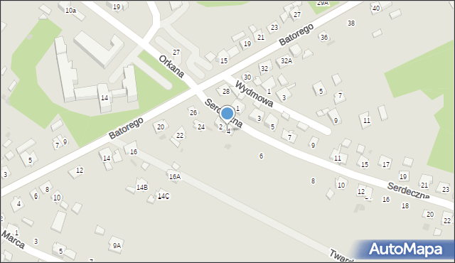 Kędzierzyn-Koźle, Serdeczna, 4, mapa Kędzierzyna-Koźle