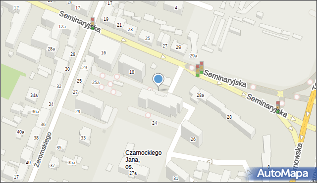 Kielce, Seminaryjska, 22, mapa Kielc