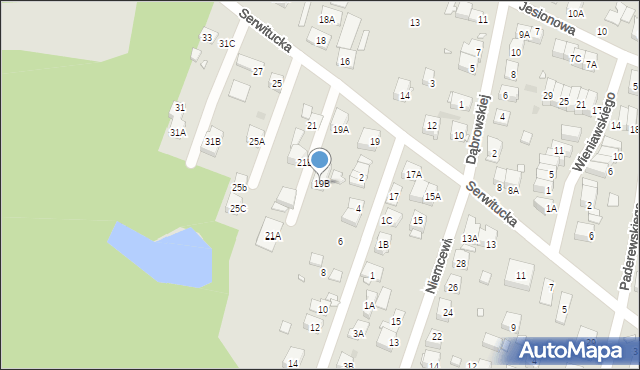 Kobyłka, Serwitucka, 19B, mapa Kobyłka