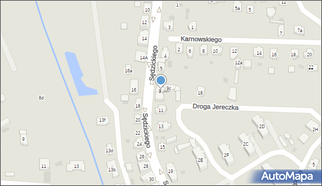 Kościerzyna, Sędzickiego Franciszka, 9a, mapa Kościerzyna