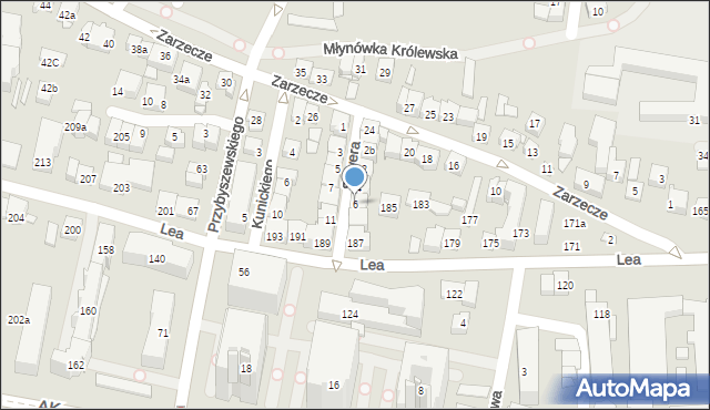 Kraków, Sewera, 6, mapa Krakowa