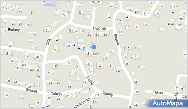 Kraków, Sępia, 16, mapa Krakowa