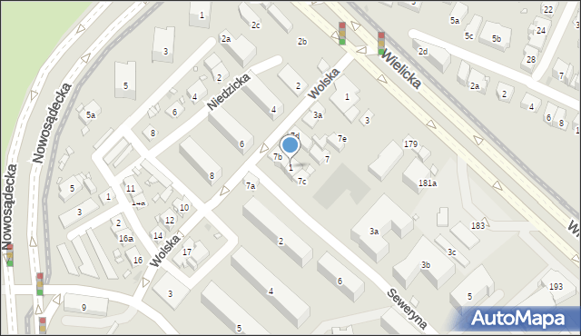 Kraków, Seweryna Tadeusza, prof., 1, mapa Krakowa