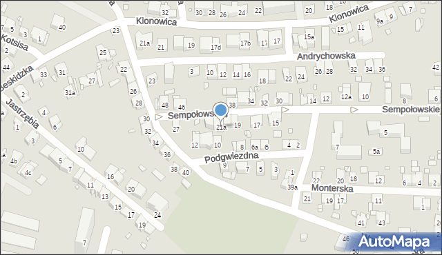 Kraków, Sempołowskiej Stefanii, 21a, mapa Krakowa