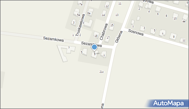 Krzyków, Sezamkowa, 3, mapa Krzyków