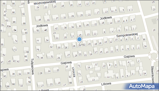 Lublin, Sempołowskiej Stefanii, 24, mapa Lublina