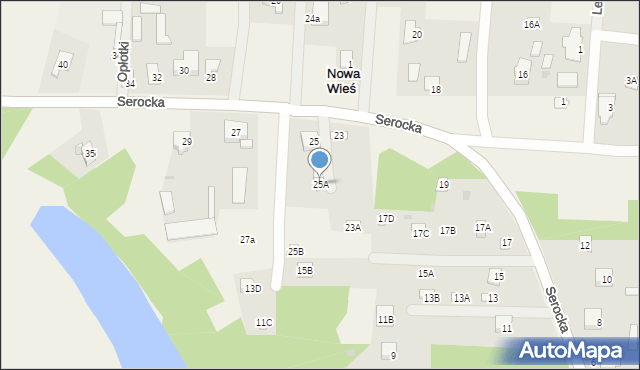 Nowa Wieś, Serocka, 25A, mapa Nowa Wieś