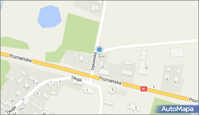 Podrzewie, Sękowska, 2, mapa Podrzewie