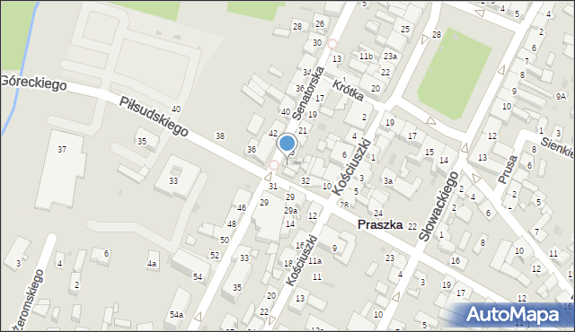 Praszka, Senatorska, 27, mapa Praszka