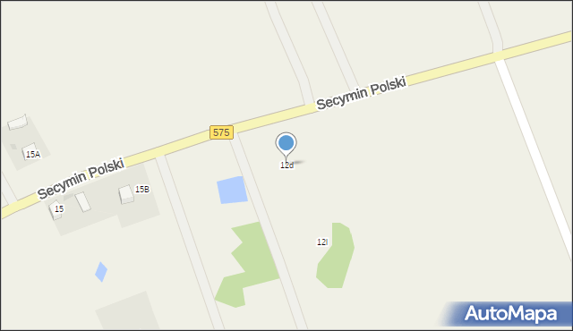 Secymin Polski, Secymin Polski, 12d, mapa Secymin Polski