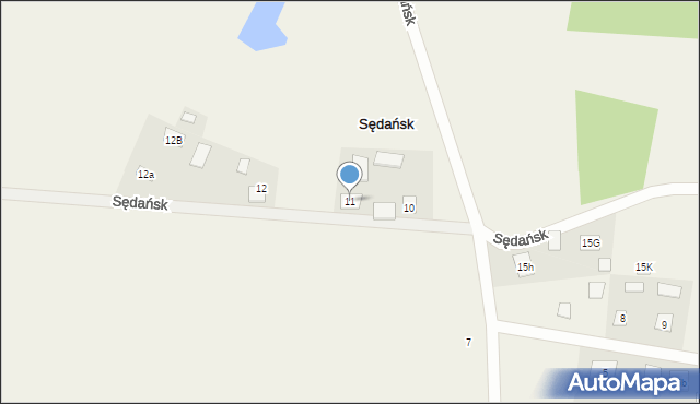 Sędańsk, Sędańsk, 11, mapa Sędańsk