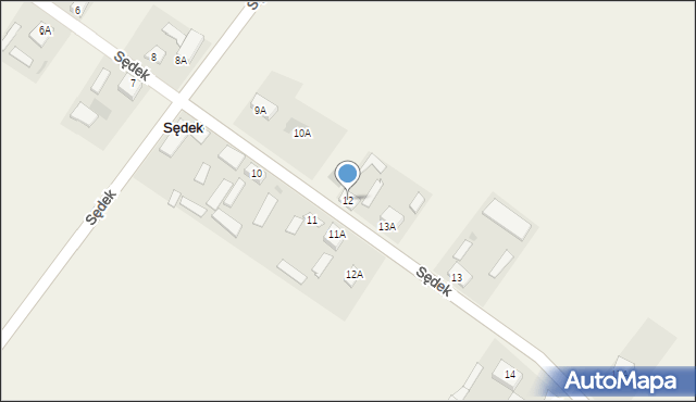 Sędek, Sędek, 12, mapa Sędek