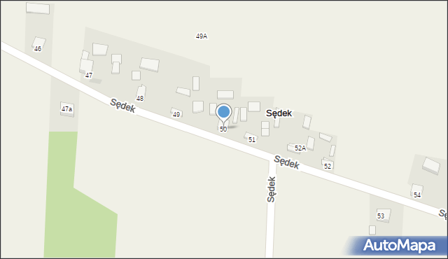 Sędek, Sędek, 50, mapa Sędek