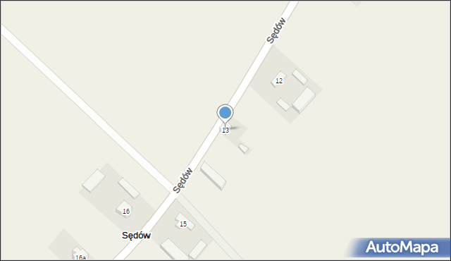 Sędów, Sędów, 13, mapa Sędów