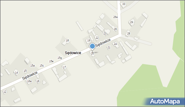 Sędowice, Sędowice, 20, mapa Sędowice