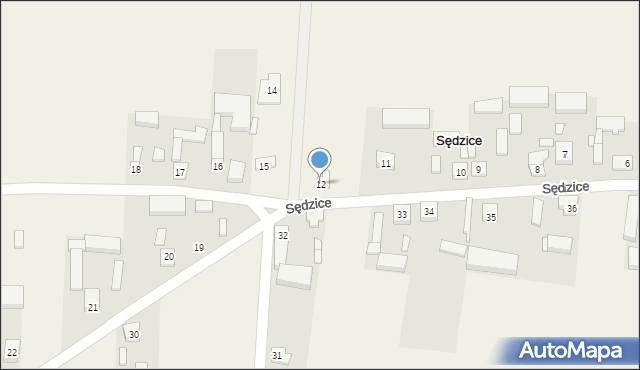 Sędzice, Sędzice, 12, mapa Sędzice