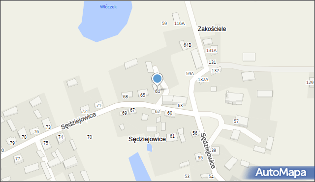 Sędziejowice, Sędziejowice, 64, mapa Sędziejowice