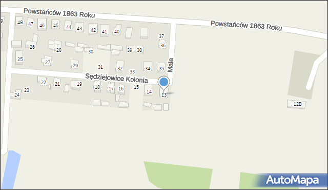 Sędziejowice-Kolonia, Sędziejowice-Kolonia, 13, mapa Sędziejowice-Kolonia