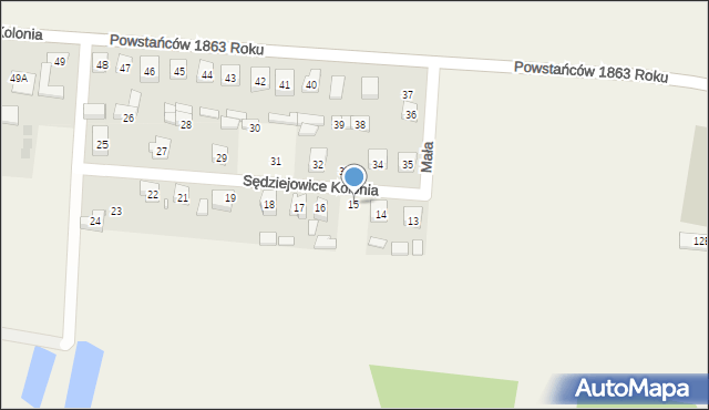 Sędziejowice-Kolonia, Sędziejowice-Kolonia, 15, mapa Sędziejowice-Kolonia