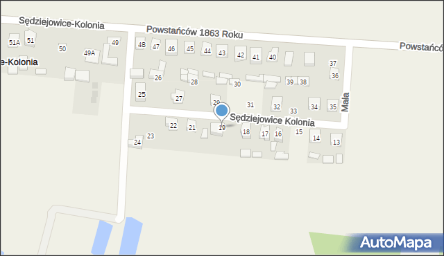 Sędziejowice-Kolonia, Sędziejowice-Kolonia, 19, mapa Sędziejowice-Kolonia