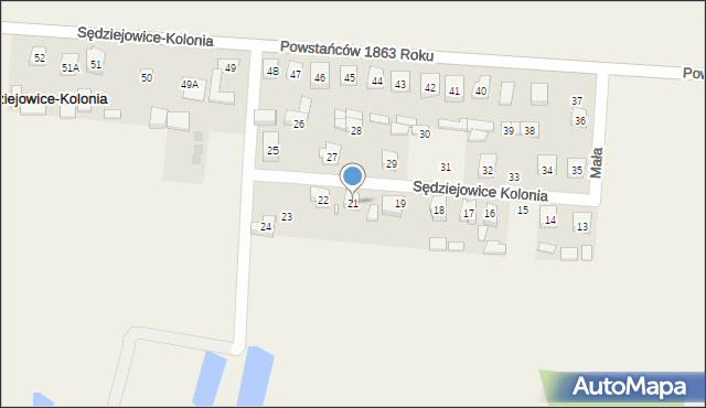 Sędziejowice-Kolonia, Sędziejowice-Kolonia, 21, mapa Sędziejowice-Kolonia