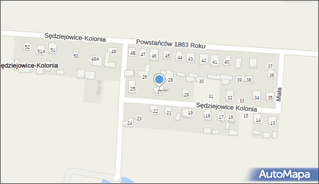 Sędziejowice-Kolonia, Sędziejowice-Kolonia, 27, mapa Sędziejowice-Kolonia