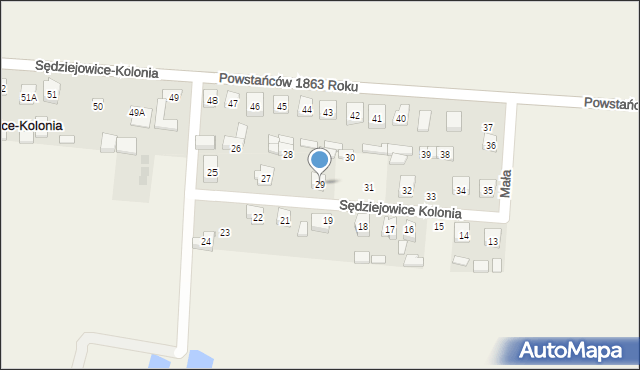 Sędziejowice-Kolonia, Sędziejowice-Kolonia, 29, mapa Sędziejowice-Kolonia