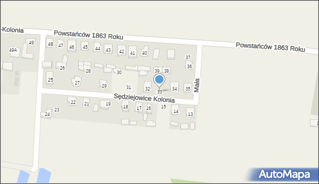 Sędziejowice-Kolonia, Sędziejowice-Kolonia, 33, mapa Sędziejowice-Kolonia