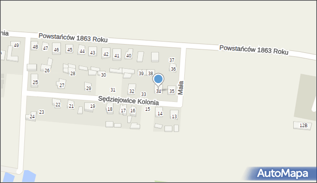 Sędziejowice-Kolonia, Sędziejowice-Kolonia, 34, mapa Sędziejowice-Kolonia