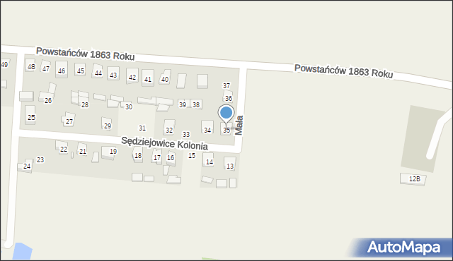 Sędziejowice-Kolonia, Sędziejowice-Kolonia, 35, mapa Sędziejowice-Kolonia