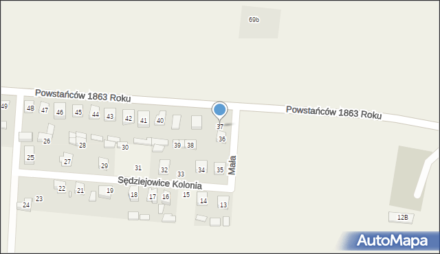 Sędziejowice-Kolonia, Sędziejowice-Kolonia, 37, mapa Sędziejowice-Kolonia