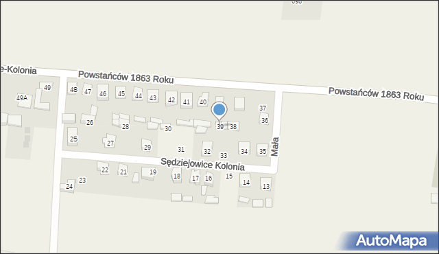 Sędziejowice-Kolonia, Sędziejowice-Kolonia, 39, mapa Sędziejowice-Kolonia