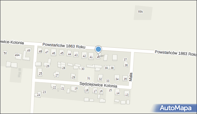 Sędziejowice-Kolonia, Sędziejowice-Kolonia, 40, mapa Sędziejowice-Kolonia