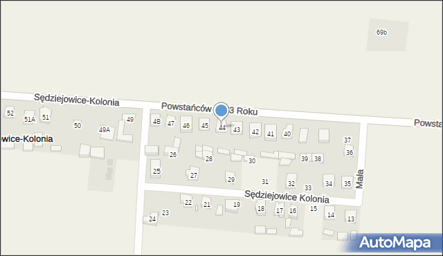 Sędziejowice-Kolonia, Sędziejowice-Kolonia, 44, mapa Sędziejowice-Kolonia