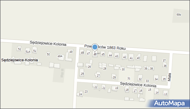 Sędziejowice-Kolonia, Sędziejowice-Kolonia, 46, mapa Sędziejowice-Kolonia